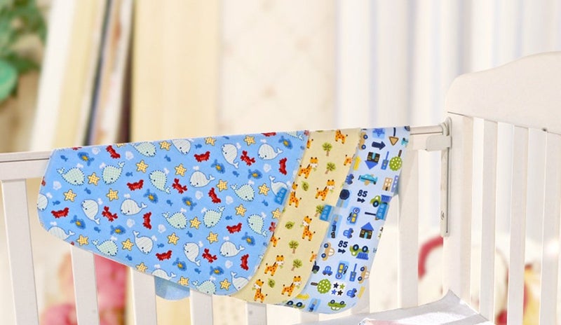 Monvecle Baby Infant Waterproof Cotton Changing Pads Washable Resuable Diapers Liners Mats Multi Pieces Pack (Blue-2pcs Medium 28" x 20") - Image 2